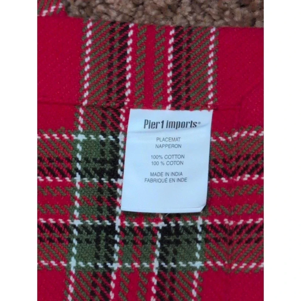NWT Pier 1 Red Tartan Plaid Christmas 19